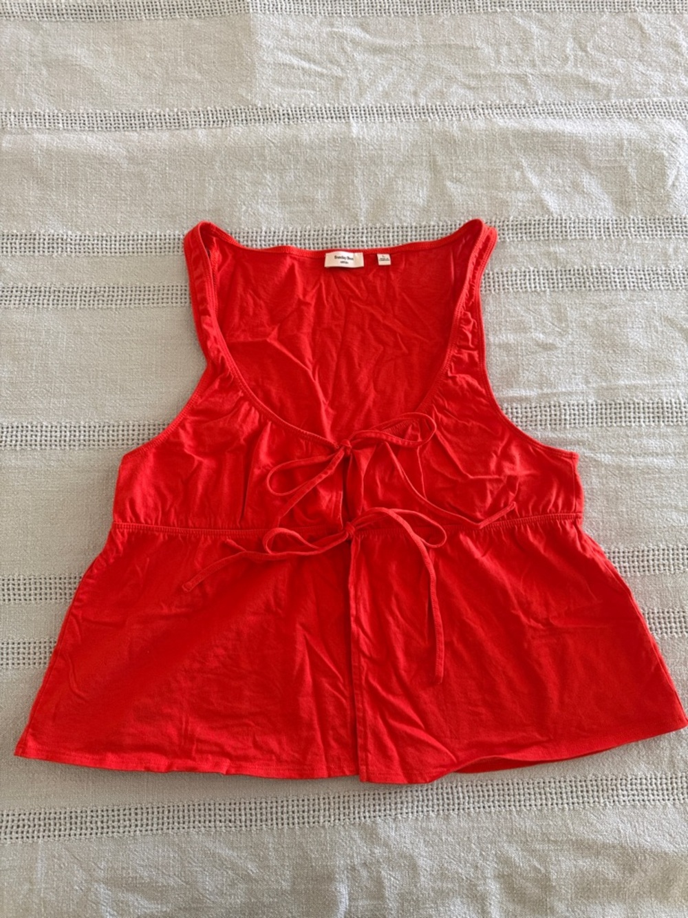 Aritzia Red Tie-Front Tank Top